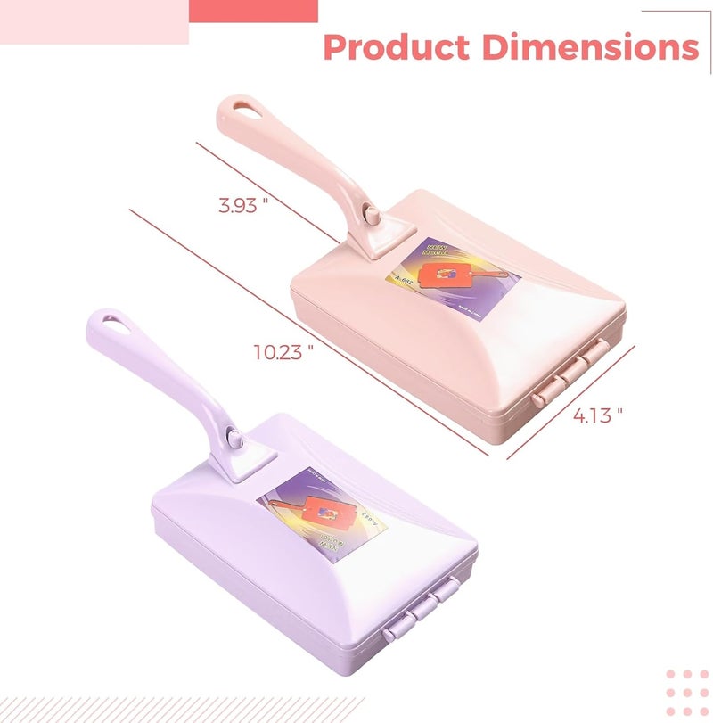 2 Pcs Handheld Carpet and Sofa Sweepers, Dual-Wheel Brushes for Hair and Debris Removal, Easy Clean Handle, and Brushes - Image 3