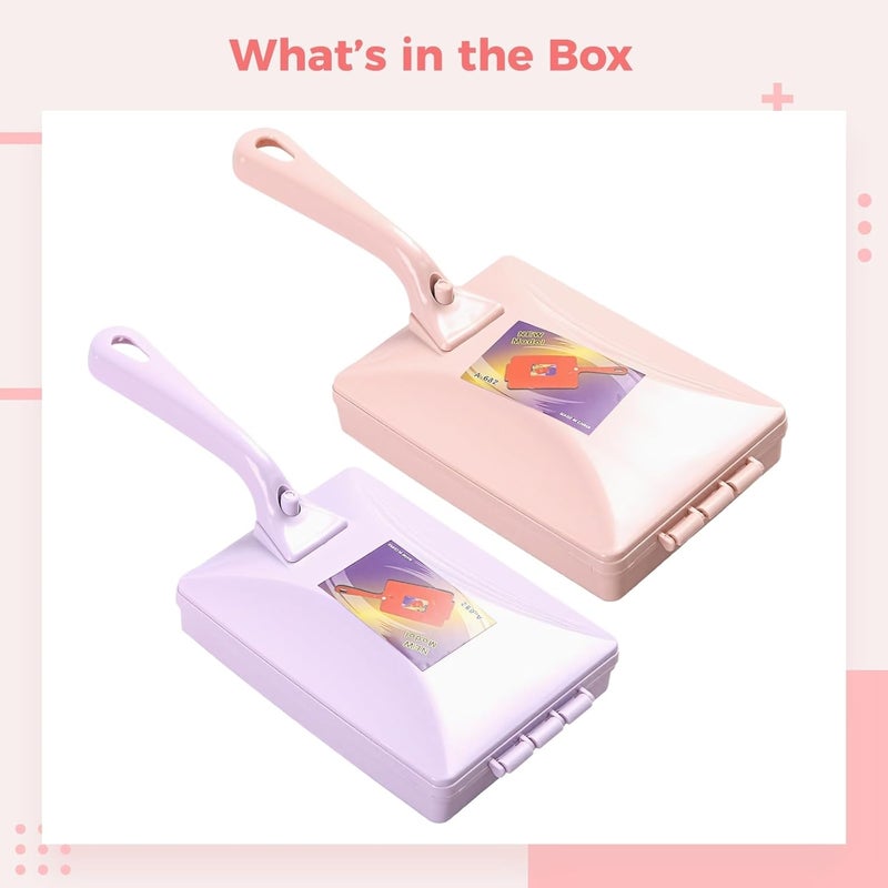 2 Pcs Handheld Carpet and Sofa Sweepers, Dual-Wheel Brushes for Hair and Debris Removal, Easy Clean Handle, and Brushes - Image 2