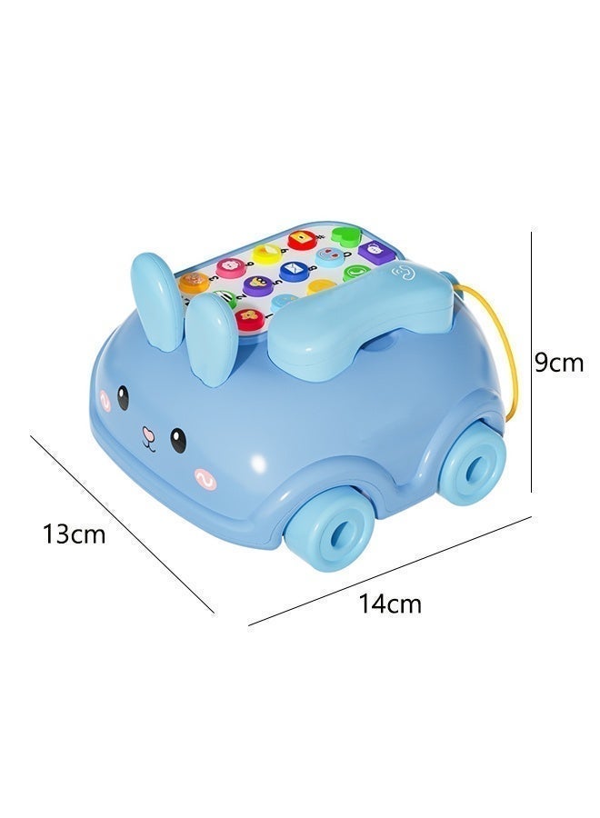 aoduoyaya Toy phone Simulation telephone car Cute rabbit phone toy Early education music toy - Image 2