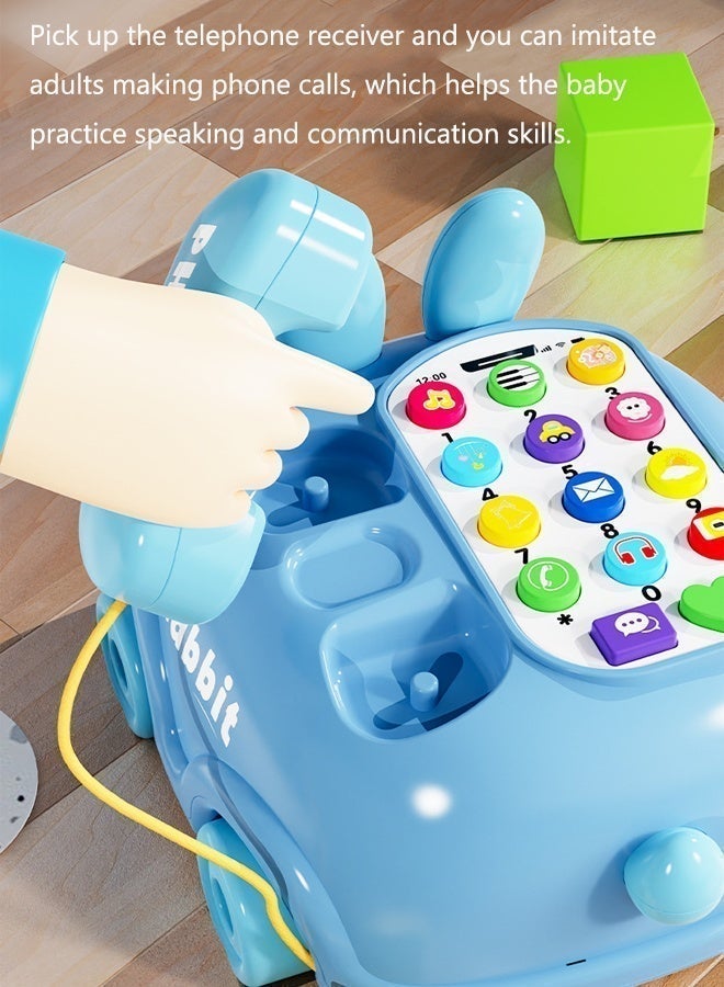 aoduoyaya Toy phone Simulation telephone car Cute rabbit phone toy Early education music toy - Image 4