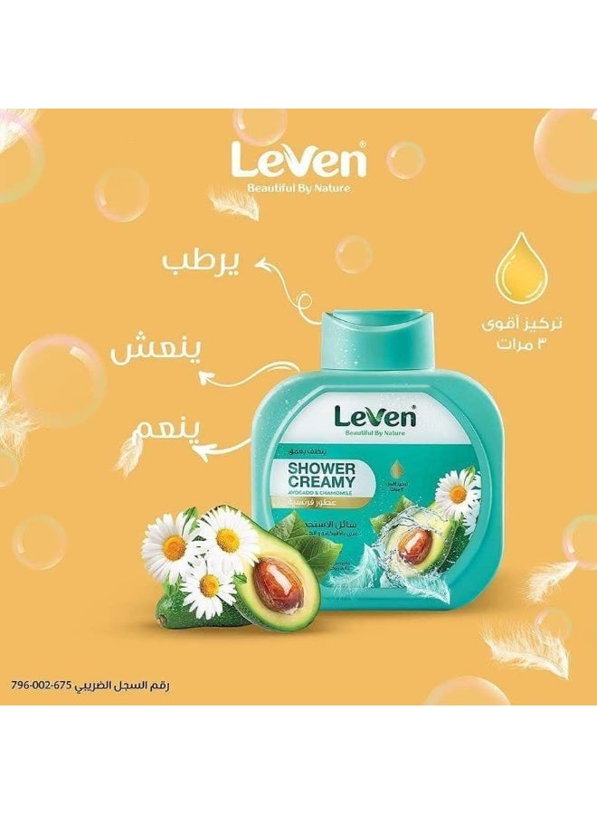 ليفين شاور كريمي ليفين (Leven) بالأفوكادو والكاموميل - 750 مل - ترطيب عميق 2 في 1 (شاور ولوشن) - Image 4