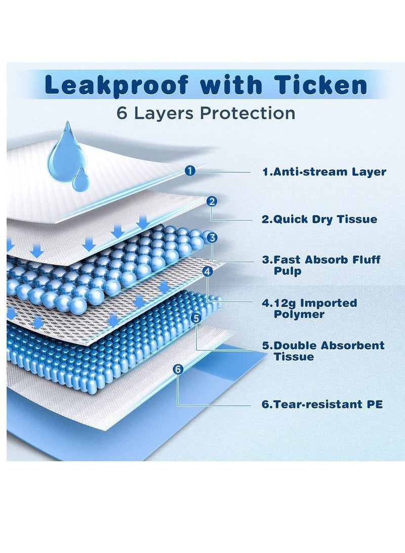 vsell24 وسادات بول للكلاب قابلة للتصرف سميكة للغاية بحجم كبير للتدريب على الحمام للجراء مع 6 طبقات عالية الامتصاص 60X90 سم كل عبوة 60 قطعة - Image 5