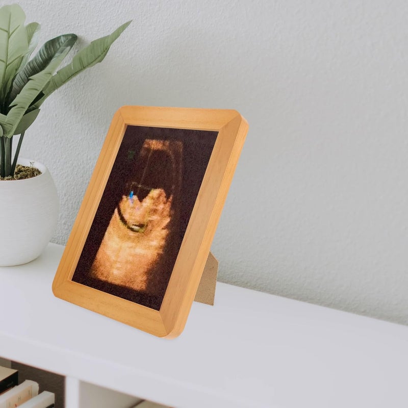 Uonlytech Sonogram Wooden Keepsake 12.8x17.8cm صورة خشبية للتذكار لتزيين غرفة الأطفال وعرض صور المواليد الجدد - Image 4