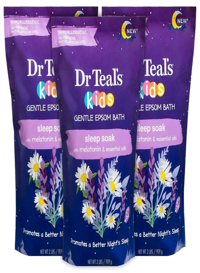 Dr Teal's Dr. Teal's Kids' Gentle Sleep Soak Bath with Pure Epsom Salt and Melatonin - (3 Pack, 6 lbs Total) - Coconut and Other Essential Oils Relieve Stress & Soothe The Body - Hypoallergenic & Paraben Free - Image 1