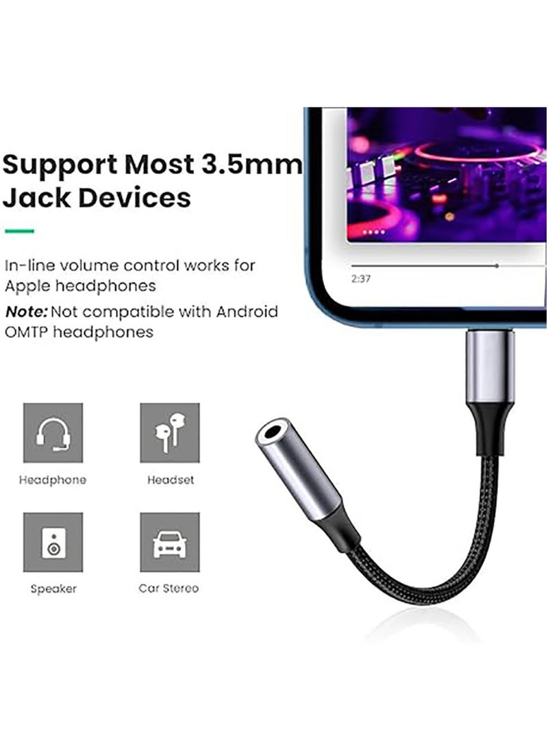 Generic - Lightning to 3.5mm Headphone Adapter for iPhone and iPad with Lightening Port, i Phone Dongle Earphone Audio Aux Jack Adapter for iPhone 15 14 13 12 Pro Max Plus Mini - Image 1