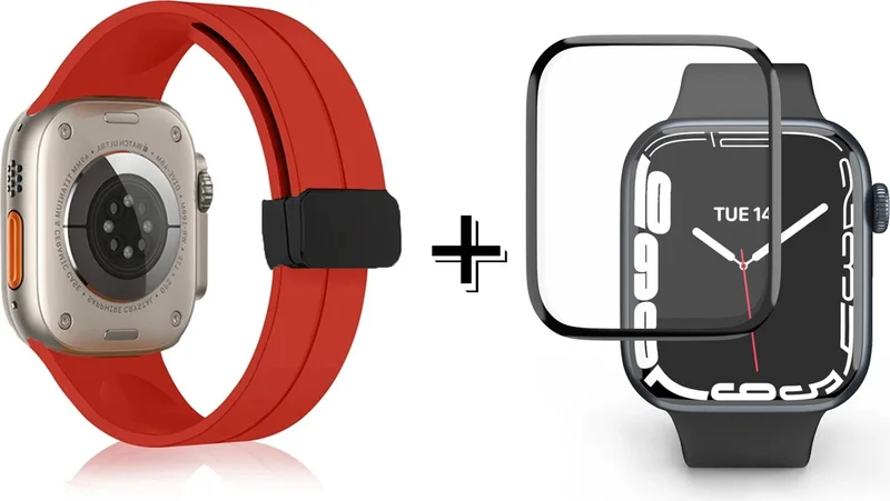 Forzacase Silicone Band Strap with Magnetic Buckle for Apple Watch Ultra 2 + Screen Protection Film - FC272