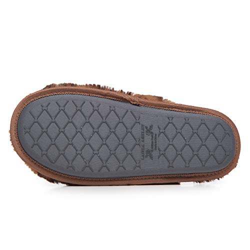 Laura Ashley Scuff Slippers, Plush Animal Print Slip-Ons for Women with Memory Foam Insole, Brown, XL - Image 3
