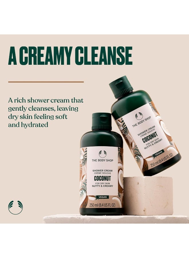 THE BODY SHOP Coconut Shower Cream – Rejuvenating, Coco-Nutty Cleanse | Enriched with Organic Virgin Coconut Oil from Samoa | Leaves Skin Nourished, Soft, and Fragranced with Tropical Coconut & Vanilla Notes, 250 ml - Image 3