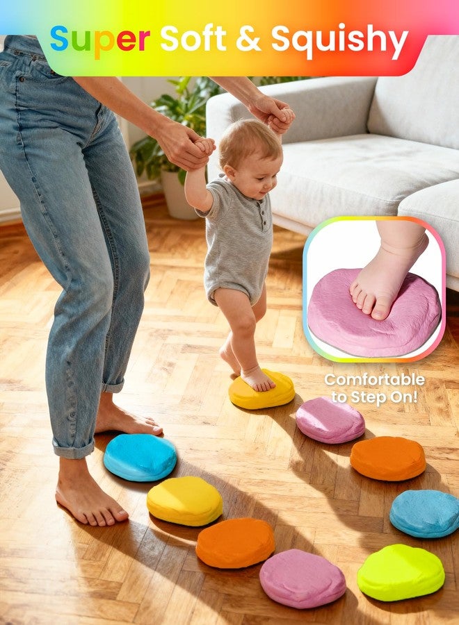 Duseu 10 PCS Soft Non-Slip Stepping Stones, Indoor Outdoor Toys for Coordination Training, Foam Pads Barefoot Play - Image 3