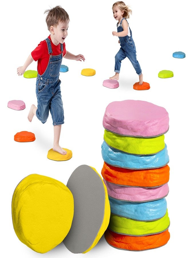 Duseu 10 PCS Soft Non-Slip Stepping Stones, Indoor Outdoor Toys for Coordination Training, Foam Pads Barefoot Play - Image 1