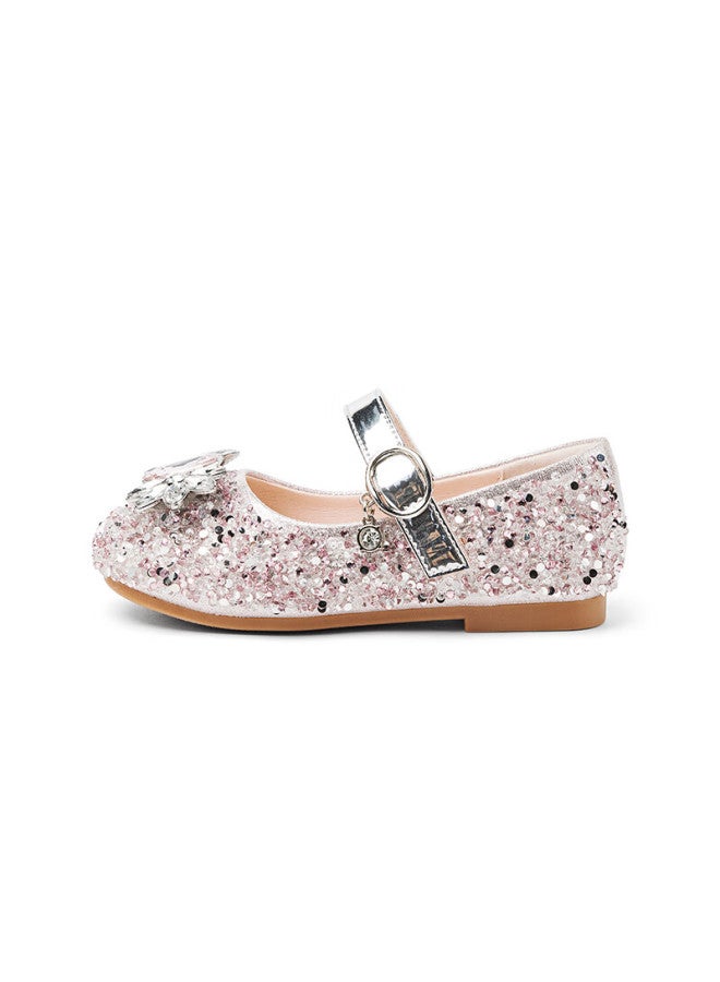 Snoffy Girls' Leather Shoes, Spring Elsa Princess Shoes, Children's Crystal Shoes, Performance Shoes For Older Kids, Soft-soled Shoes, Crystal Pink, Size 30 - Image 2