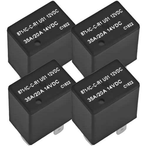 Casalytics 871-1C-C-R1 U01 Automotive Relay (Pack of 4) – 12VDC, 35/20A, Micro ISO SPDT 5-Pin Relay for Automotive Applications - Image 1