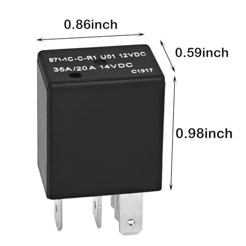 Casalytics 871-1C-C-R1 U01 Automotive Relay (Pack of 4) – 12VDC, 35/20A, Micro ISO SPDT 5-Pin Relay for Automotive Applications - Image 2