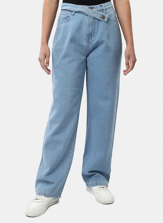 RAVIN Wide Leg Jeans with Decorative Belt  - Image 1