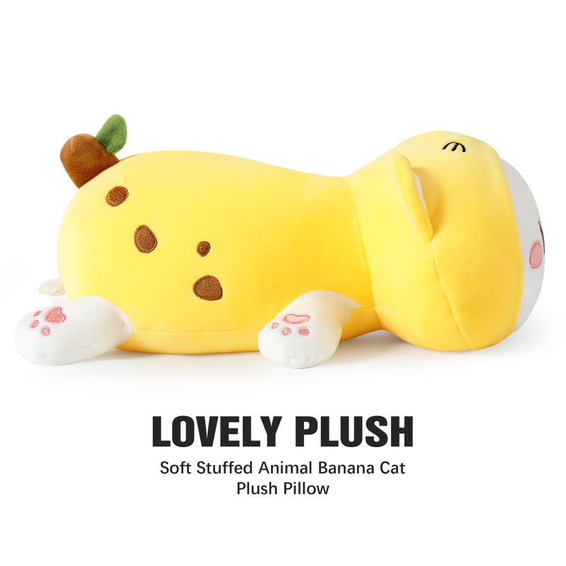 Onsoyours Cute Kitten Banana Cat Plush Toy Stuffed Animal Kitty Soft Banana Plushie Pillow for Kids (Banana Cat, 12") - Image 5
