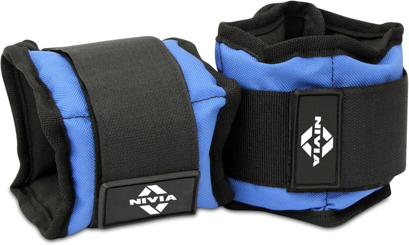 Nivia Wrist/Ankle Weight Bands, Adjustable Weights for Fitness, Walking, Running, Jogging, Exercise, Gym, Workout (0.5Kg, Blue/Black) - Image 5