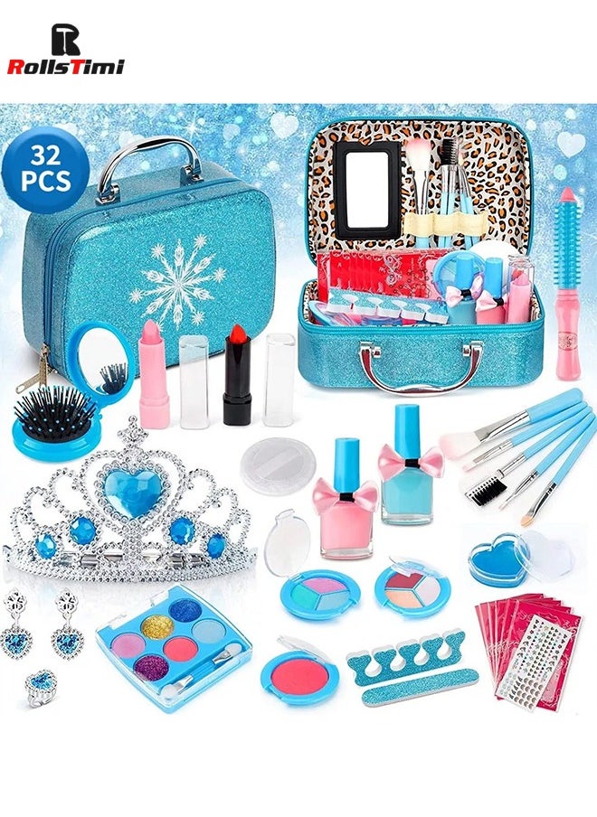 RollsTimi  Kids Washable Makeup Toys Girls - Frozen Real Cosmetic Toy Little Girl , Toddler & Non-Toxic Makeup Set  - Image 1