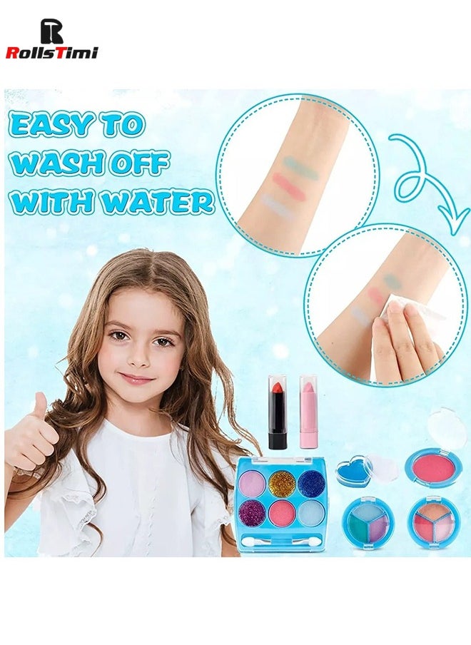 RollsTimi  Kids Washable Makeup Toys Girls - Frozen Real Cosmetic Toy Little Girl , Toddler & Non-Toxic Makeup Set  - Image 3