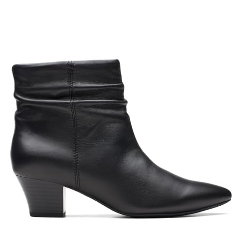 Clarks Women's Teresa Skip Ankle Boot, Black Leather, 8 - Image 2