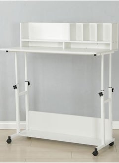 AGD Adjustable Height Kids Study Desk with Hutch Bookshelf White  - Image 4