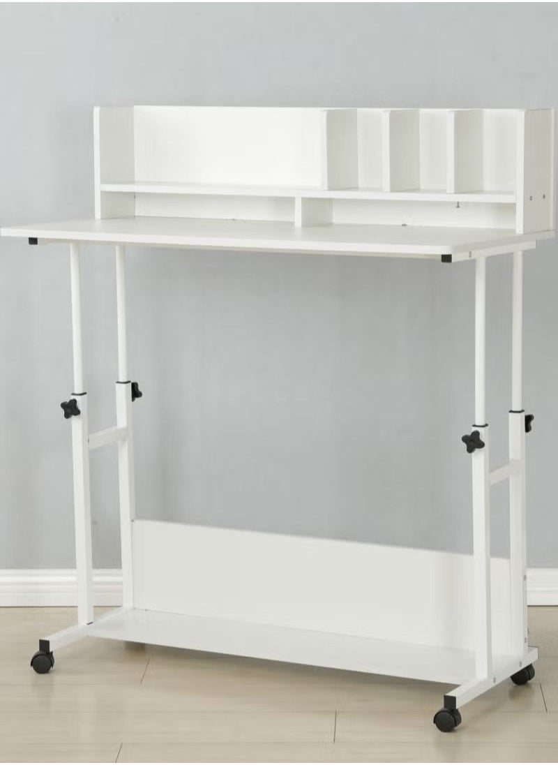 AGD - Adjustable Height Kids Study Desk with Hutch Bookshelf White - Image 1