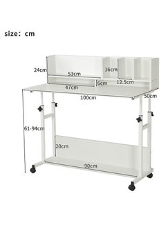 AGD Adjustable Height Kids Study Desk with Hutch Bookshelf White  - Image 3