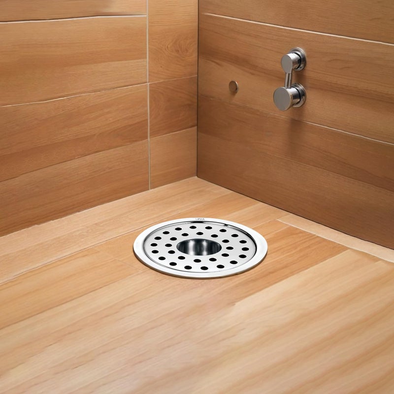 Lipka Round Floor Drain (4 Inches) with Hole | 304-Grade Stainless Steel Drain Jali with Cockroach Trap | Floor Trap with Collar & Rotating Lock/Jali, Grating Trap Drain Cover for Bath and Kitchen - Image 5