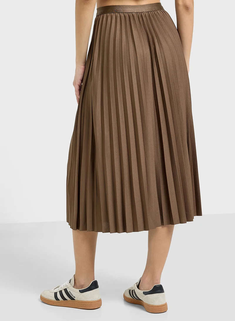 Ginger Pleated Midi Skirt