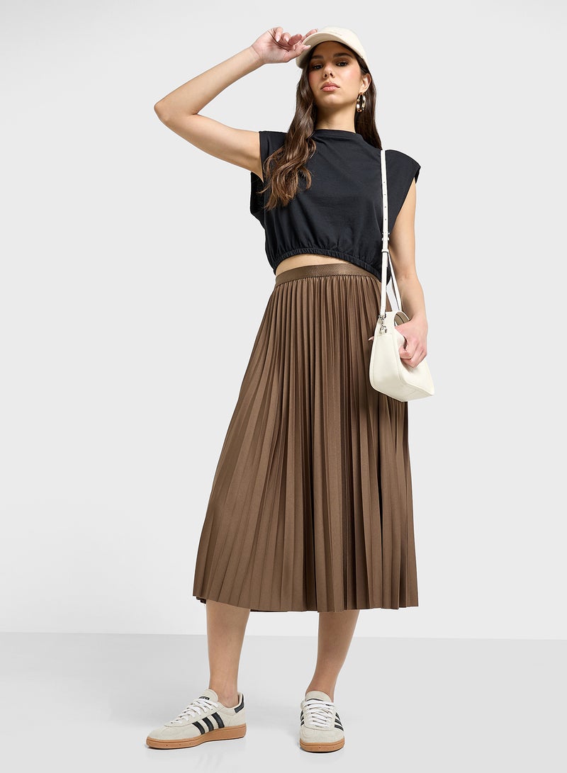 Ginger Pleated Midi Skirt - Image 1