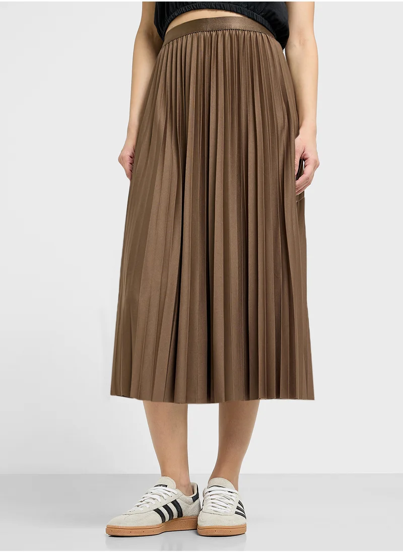 Ginger Pleated Midi Skirt