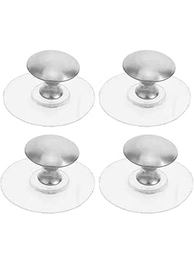 Self Adhesive Cabinet Knobs 4PCS No Drill Drawer Pulls for Kitchen Dresser Glass Cabinet - Image 1