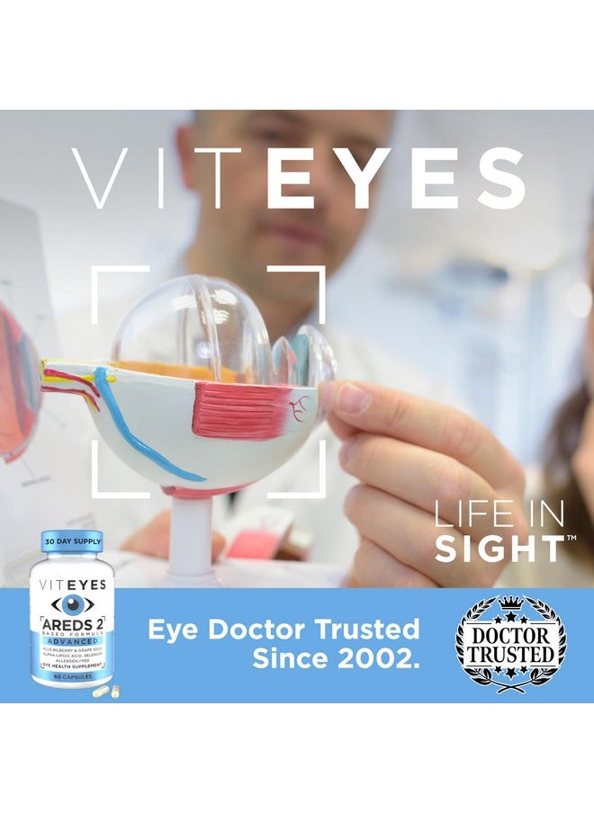 Viteyes - Viteyes AREDS 2 Advanced Macular Support with Bilberry, grapeseed, FLORAGLO Lutein, Selenium, Natural Vitamin E, Allergen Free, Eye Vitamins for Vision Protection, 60 Count - Image 1