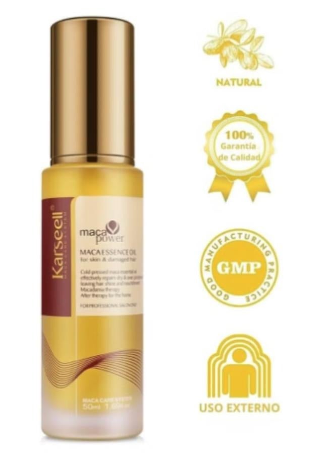 Karseell Maca Essence Oil For Body , Damaged Hair for Hair Healing Cold Pressed Weightless Argan Oil Hair Serum for Dry Damaged Hair 50ml - Image 4