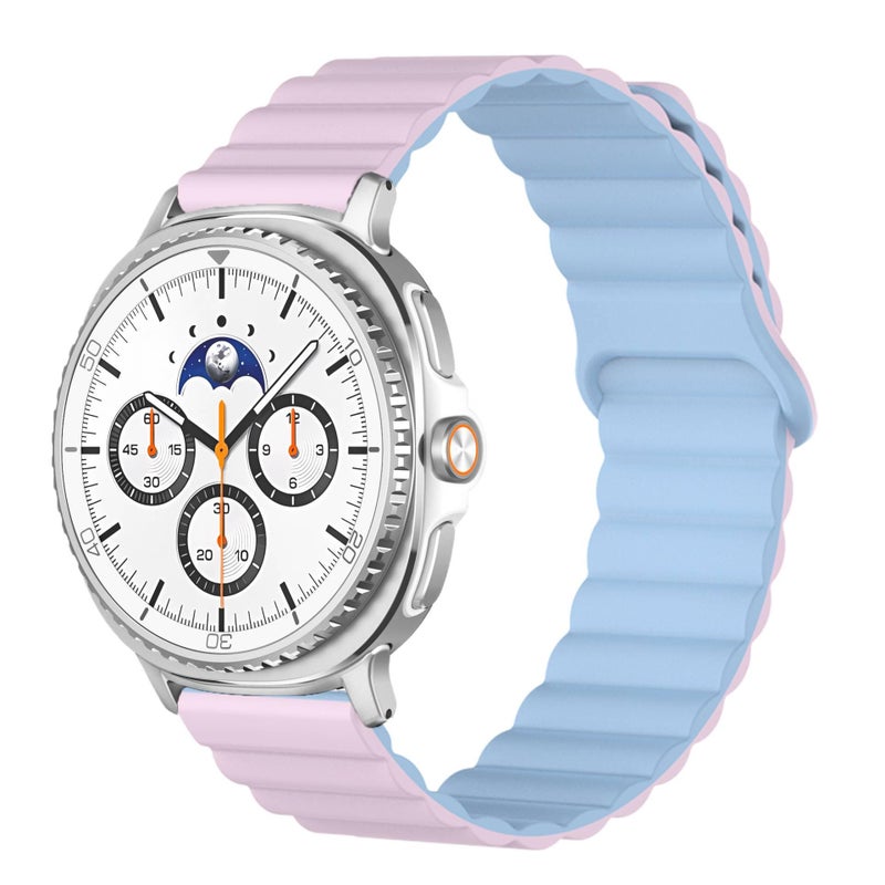 AD سوار ساعة ذكية رياضي من السيليكون متوافق مع Samsung Galaxy Watch 8 Classic بملاءمة قابلة للتعديل وحزام ناعم للاستبدال اليومي باللون أزرق قابل للتعديل باللون الأزرق - Image 1