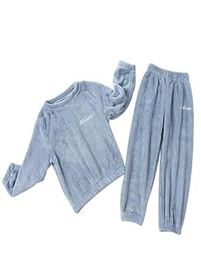 SHAPERX® Unisex Kids 2-Piece Pajama Set (Cotton Top & Fleece Bottom) Pack of 1 (SKY BLUE, L) - Image 2