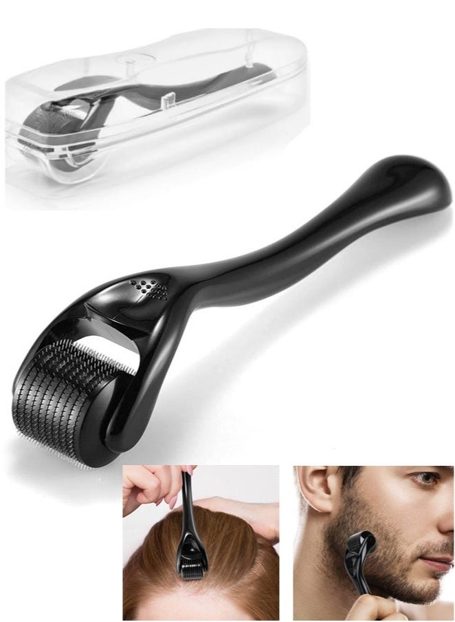 Loquat Hair Growth Roller,Microneedle Roller Skin Roller for Beard,540 Titanium Micro Needles Roller, 0.25mm Face Neck Hair Growth Body Wrinkle Acne Scar Stretch Mark Treatment,At-Home Beauty Instrument - Image 1
