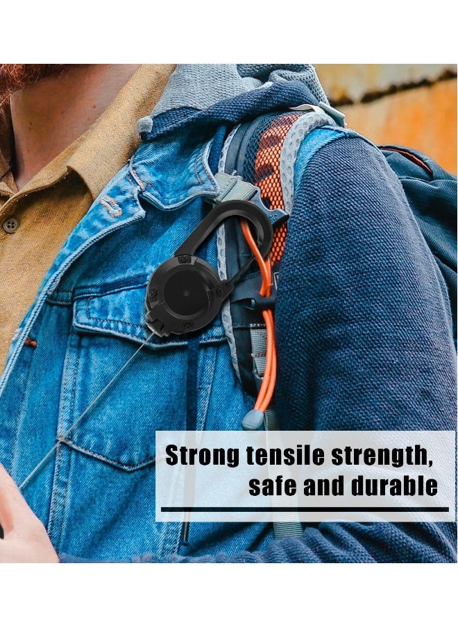 Generic - 2 Pack Heavy Duty Tactical Keychain with Retractable Wire Rope and Carabiner for Outdoor Activities like Camping Fishing and Hunting Available in Black and White - Image 1