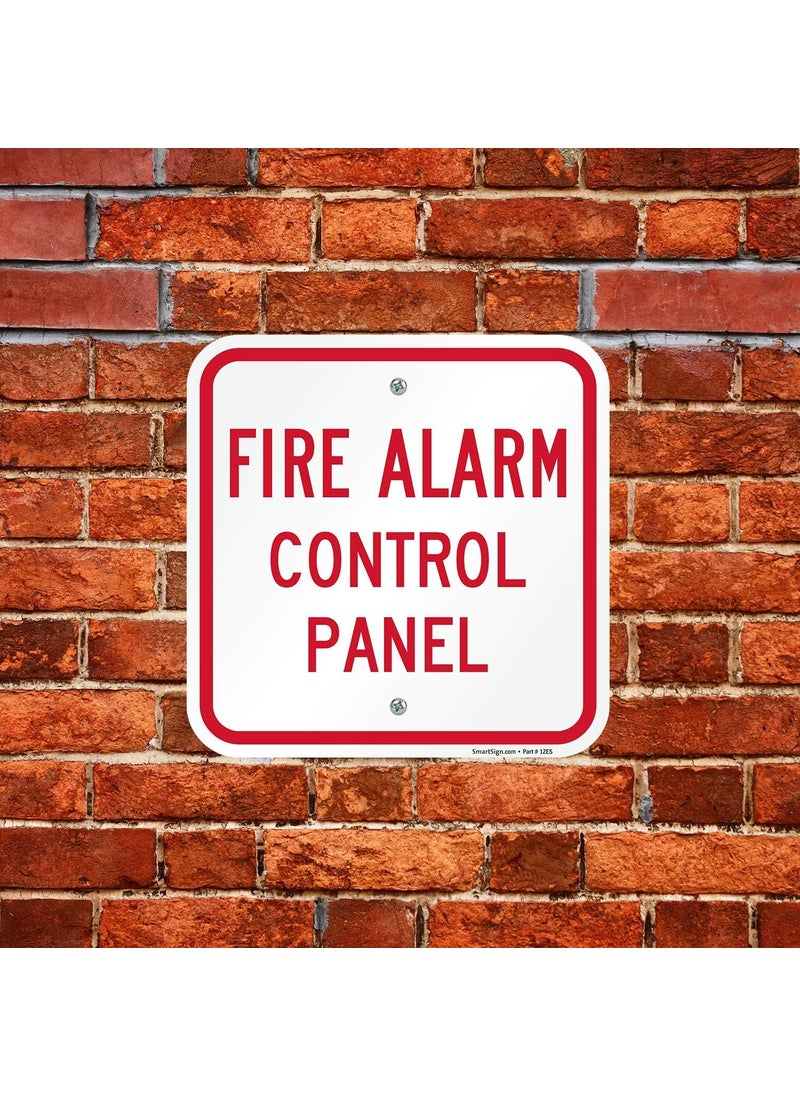 SmartSign SmartSign  K5834AL12x12 Fire Alarm Control Panel Sign  12 x 12 Aluminum Red on White  - Image 3