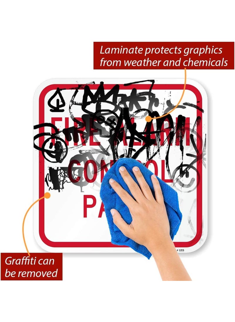 SmartSign SmartSign  K5834AL12x12 Fire Alarm Control Panel Sign  12 x 12 Aluminum Red on White  - Image 5