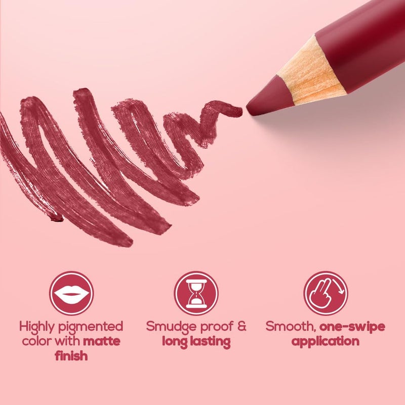 RENEE Define Matte Lip Liner Long Lasting Smudge Proof Full Coverage Intensely Pigmented Easy Glide Formula Vitamin E Castor Oil Infused Set of 12 - Image 4