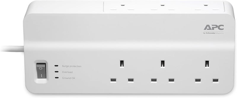 APC Schneider Electric Essential Surgearrest 6 Outlets 230V Uk, White, 270B433 - Image 1