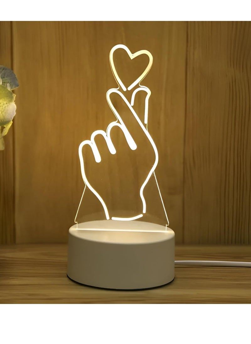 Plan A Creative 3D LED Lamp – Desk Decor Table Lamp Bedroom Creative Night Light for Kids Adults Birthday Holiday Gifts for Boys Girls (Hand)  - Image 2