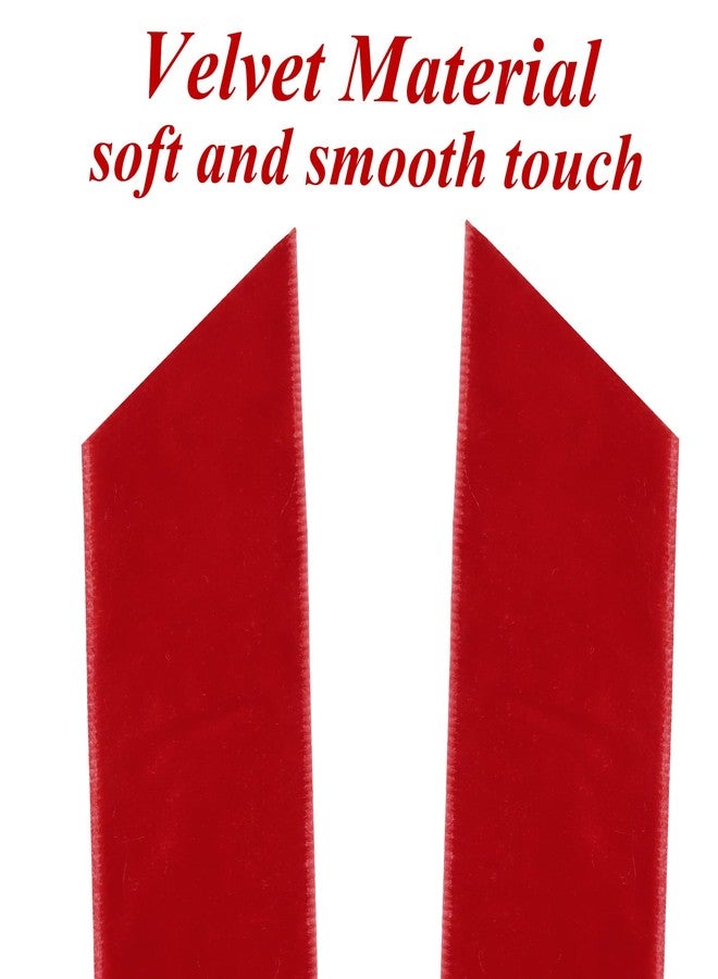 Hongsome 12Pcs Red Velvet Ribbon Bows Christmas Tree Decorations,5in x 10in Xmas Ornaments for Tree Home Party Front Door Wreath Holiday Decor - Image 3