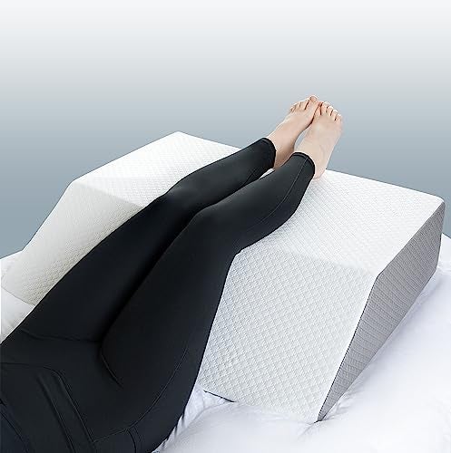 Klbs Extra Wide Leg Elevation Pillow Chic Jacquard Cover XL and Wide for More Comfort Bed Wedge Pillow for Legs Leg Knee Ankle Elevation Post Surgery
