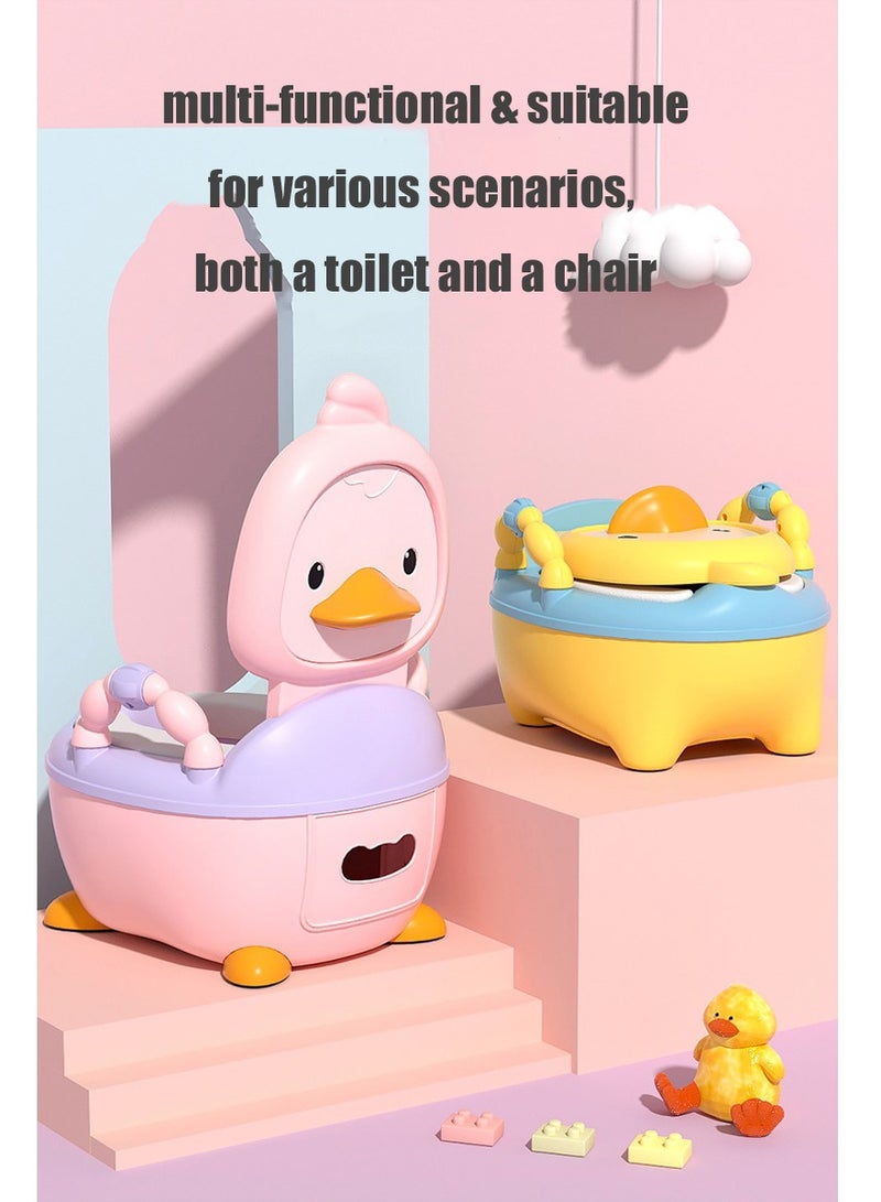 BABY PLUS Baby Toilet Training Seat with Handles Toddler Potty Chair with High Back Support and Removable Pot Lid - Image 2