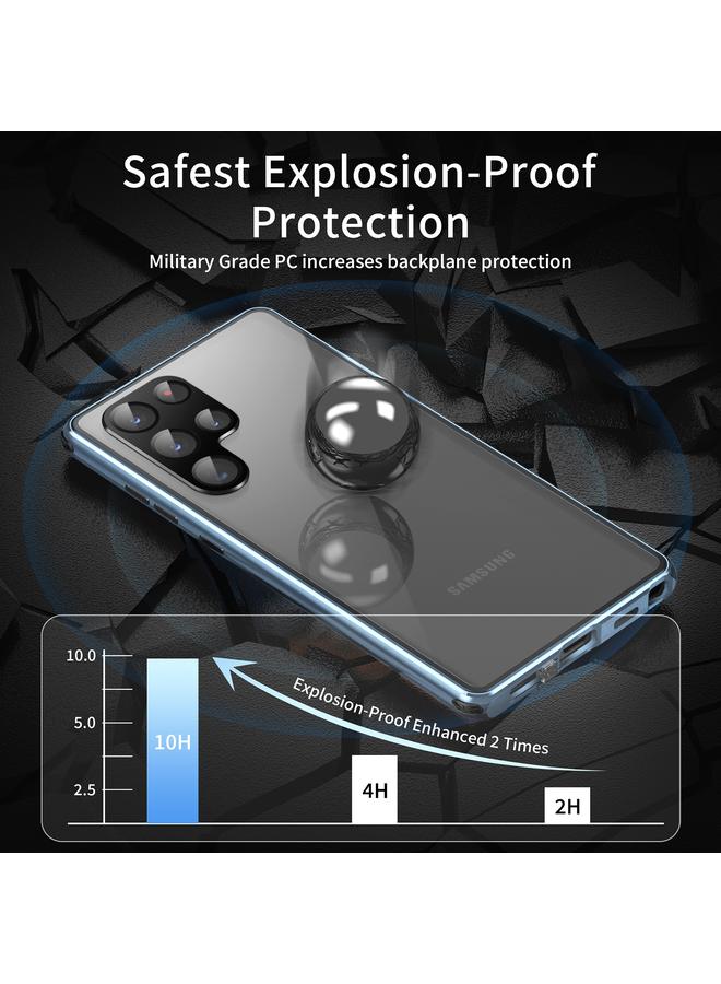 اس-توب جراب لهاتف Samsung Galaxy S23 Ultra 5G، جراب مغناطيسي مزدوج الجوانب من الزجاج المقوى مضاد للتجسس - Image 5