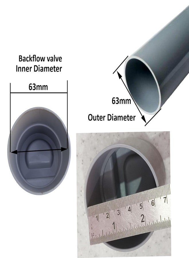 ES EKSAFAR ESEKSAFAR PVC Drain 2-Inch PVC Drain Pipe Flip Valve Cap - Anti-Rat & Insect Guard | White Drainage Fitting Cover for 63mm/6.3cm/2.48 inch Outer diameter pipe fitting - Image 2