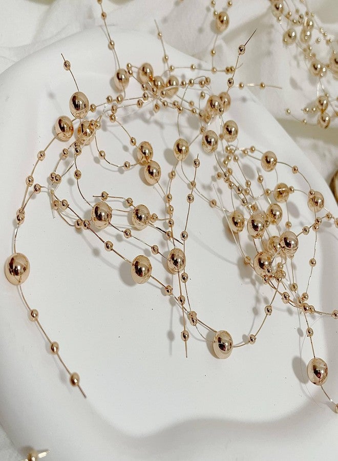 TeaSu 24Pcs Pearl String for Floating Candle Centerpieces, Pearl Vase Filler Decor for Wedding Centerpieces (Champagne Gold) - Image 5