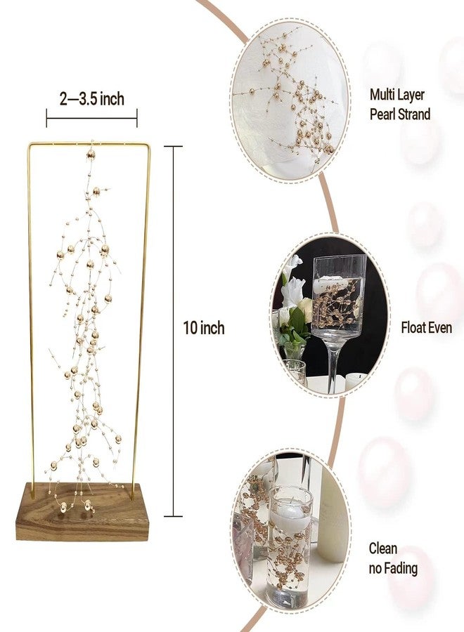 TeaSu 24Pcs Pearl String for Floating Candle Centerpieces, Pearl Vase Filler Decor for Wedding Centerpieces (Champagne Gold) - Image 4