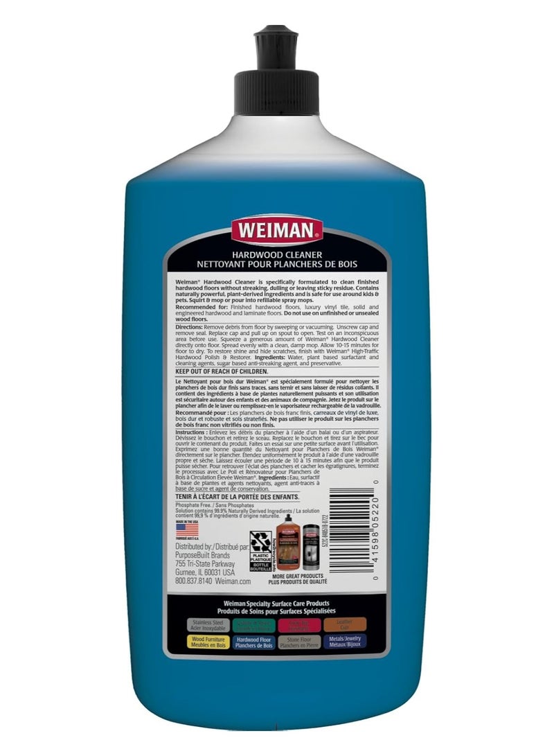 Weiman Hardwood Cleaner for Finished Hardwood Floors, Engineered Floors, Laminate - Streak-Free Results, EPA Safer Choice Certified, 32 oz - Image 2